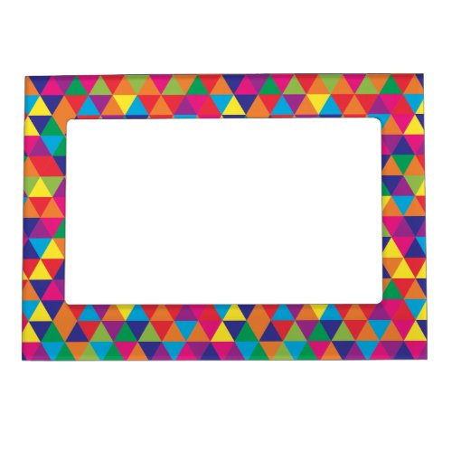 Deep Bright Triangles _ Modern Abstract Pattern Magnetic Frame