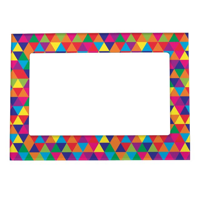 Deep Bright Triangles - Modern Abstract Pattern Magnetic Frame (Front)