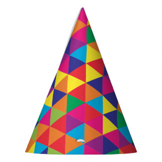 Deep Bright Triangles - Modern Abstract Pattern Party Hat