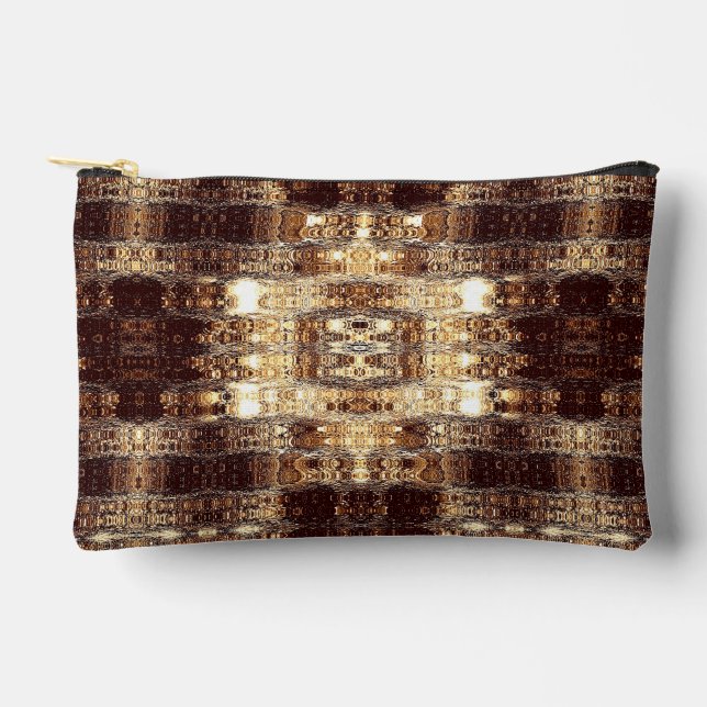 Deep Brown Abstract Accessory Bag (Front)