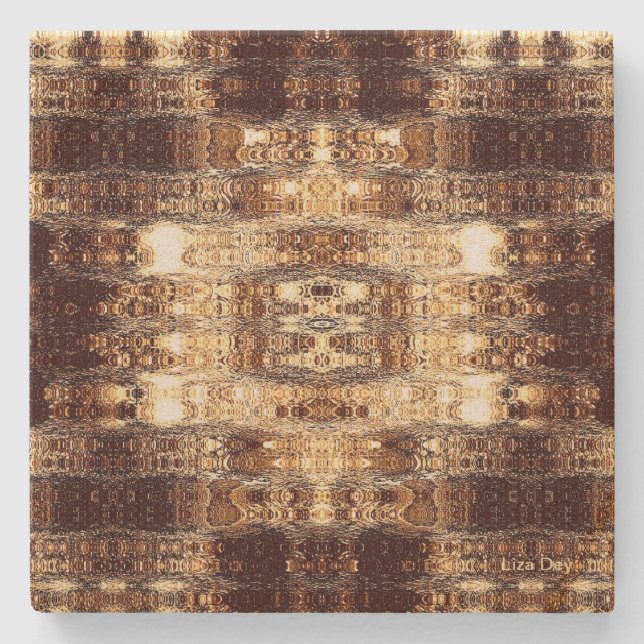 Deep Brown Abstract Stone Coaster (Front)