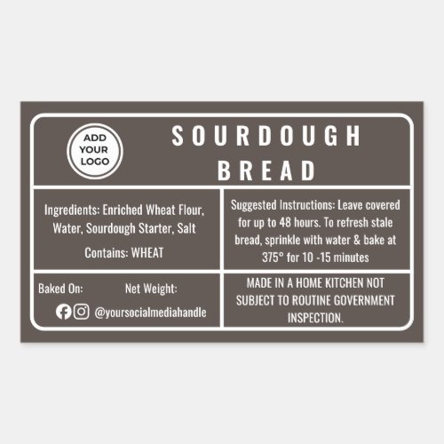 Deep Brown Cottage Law  Sourdough Bread Label