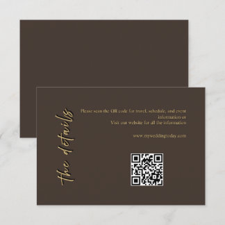 Deep Brown & Gold Wedding Enclosure Card