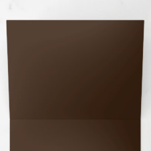 Deep Brown Solid – Minimalist Rustic Background Tri-Fold Invitation