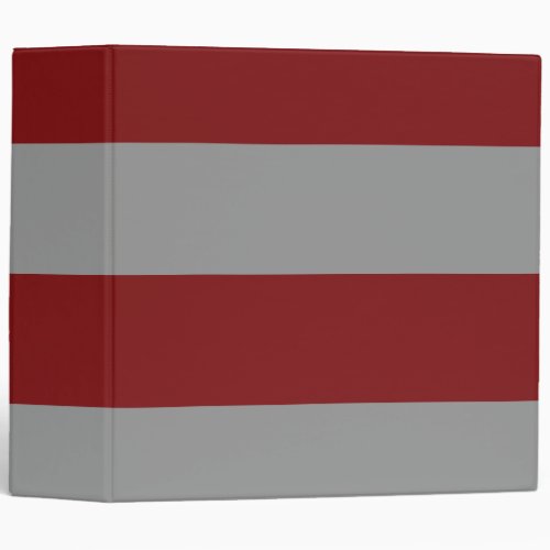 Deep Burgundy and Gray Simple Extra Wide Stripes 3 Ring Binder