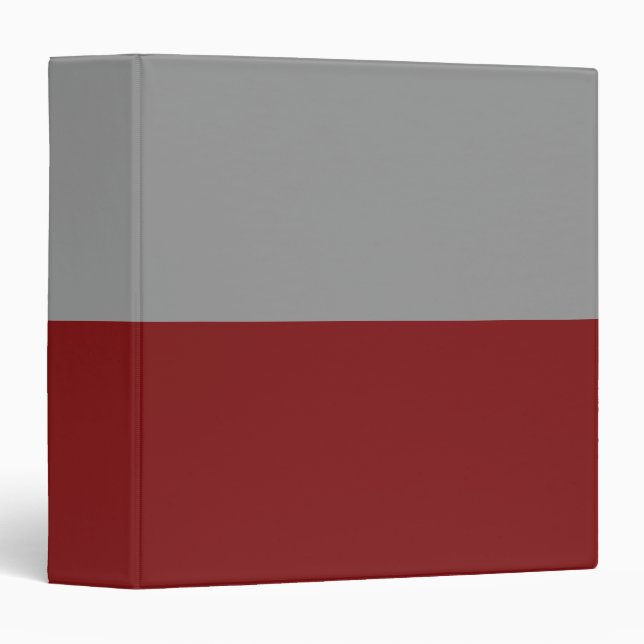 Deep Burgundy and Grey Simple Extra Wide Stripes 3 Ring Binder (Front/Spine)