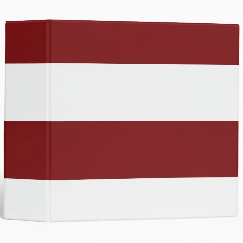 Deep Burgundy and White Simple Extra Wide Stripes 3 Ring Binder