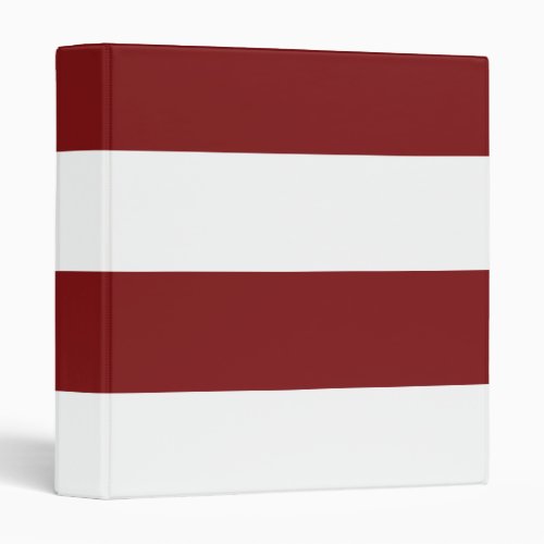 Deep Burgundy and White Simple Extra Wide Stripes 3 Ring Binder