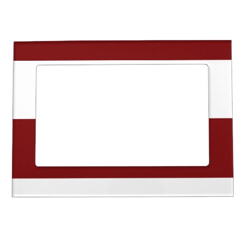 Deep Burgundy and White Simple Extra Wide Stripes Magnetic Frame