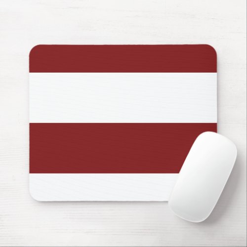 Deep Burgundy and White Simple Extra Wide Stripes Mouse Pad