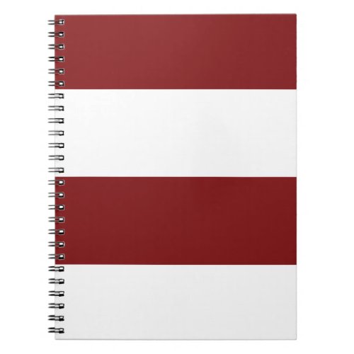 Deep Burgundy and White Simple Extra Wide Stripes Notebook