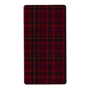 Deep Burgundy Blackwatch Tartan Plaid Pattern Label