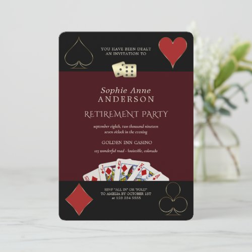Deep Burgundy Casino Vegas Poker Retirement Party 