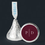 Deep Burgundy Elegant Classic Wedding Hershey®'s Kisses®<br><div class="desc">Classic style wedding candy favors featuring a simple yet elegant design in a deep burgundy color that is perfect for a fall wedding or a winter / Christmas wedding.</div>