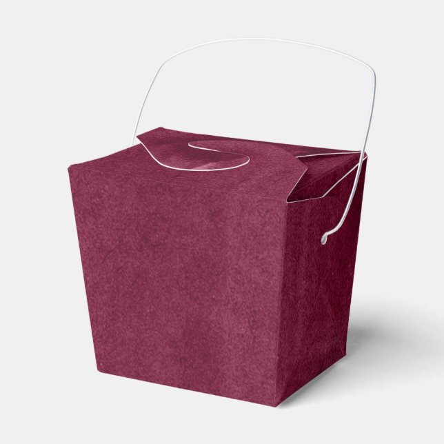 Deep Burgundy Grunge Favor Boxes (Front Side)