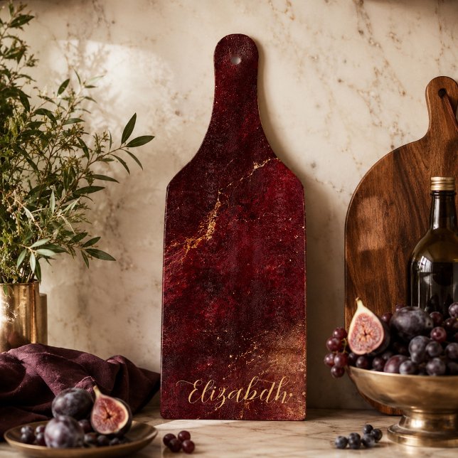 Deep Burgundy Marble Design Cutting Board (Creator Uploaded)