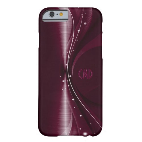 Deep Burgundy Metallic Retro Dynamic Wave Barely There iPhone 6 Case