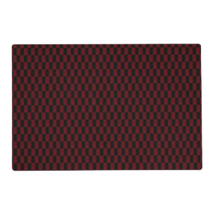Deep Burgundy Red and Black Woven Pattern Placemat