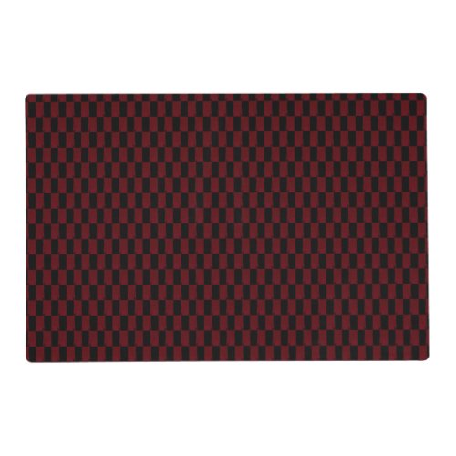 Deep Burgundy Red and Black Woven Pattern Placemat