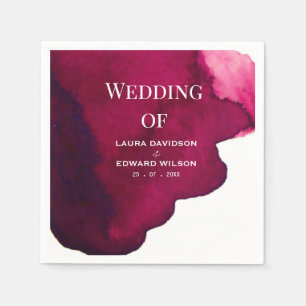 Deep burgundy red watercolor abstract ink wine red napkins