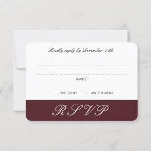 Deep Burgundy Wine Wedding RSVP Cards