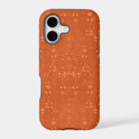 Deep Burnt Orange Fancy Damask Pattern