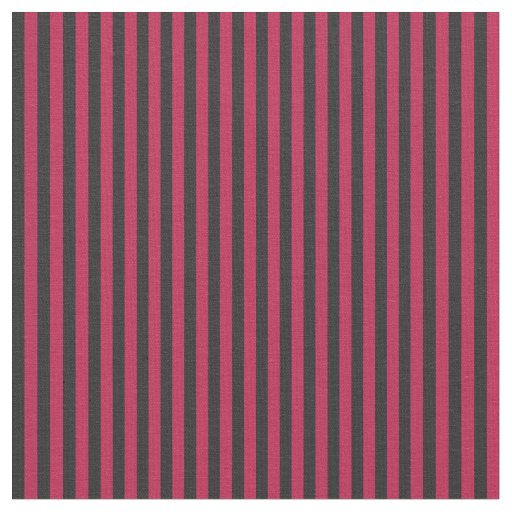 Deep Carmine and Charcoal Stripes Fabric
