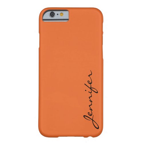 Deep carrot orange color background barely there iPhone 6 case