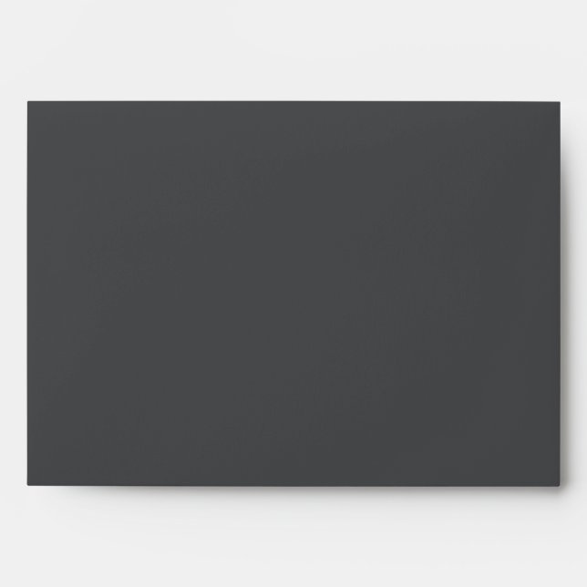 Deep Charcoal Gray Solid Color Envelope (Front)