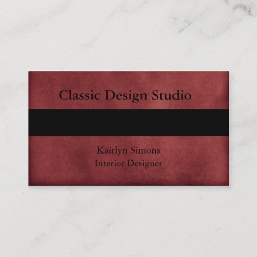 Customizable Cherry Suede Business Cards