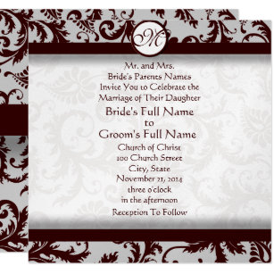 Chocolate Brown Wedding Invitations 