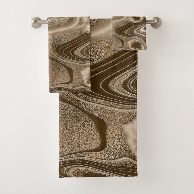 DEEP CHOCOLATE RADIATING ELEGANCE BATH TOWEL SET (Insitu)