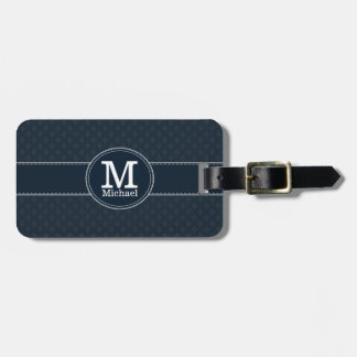 Deep Classic Navy Blue Custom Monogram Luggage Tag