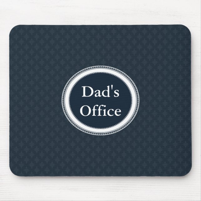 Deep Classic Navy Blue Pattern Custom Monogram Mouse Pad (Front)
