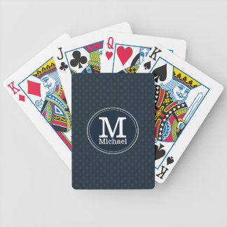 Deep Classic Navy Custom Monogram Playing Cards
