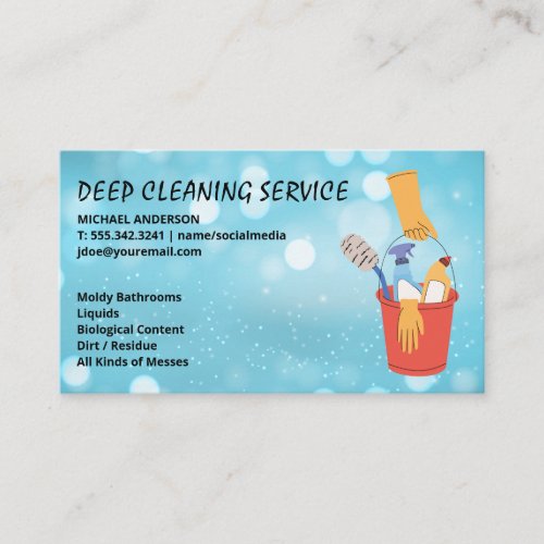 Deep Cleaning Maid Services Business Card