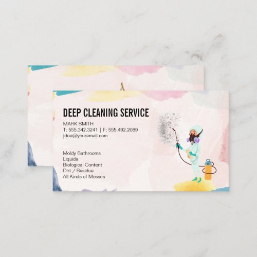 Deep Cleaning Worker Business Card