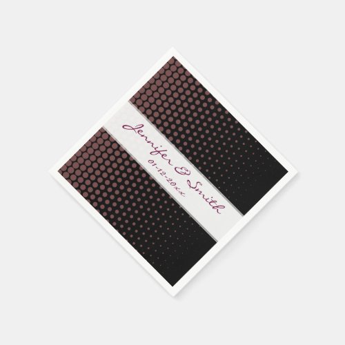 Deep Coffee Polka Dots Modern Black Paper Napkins