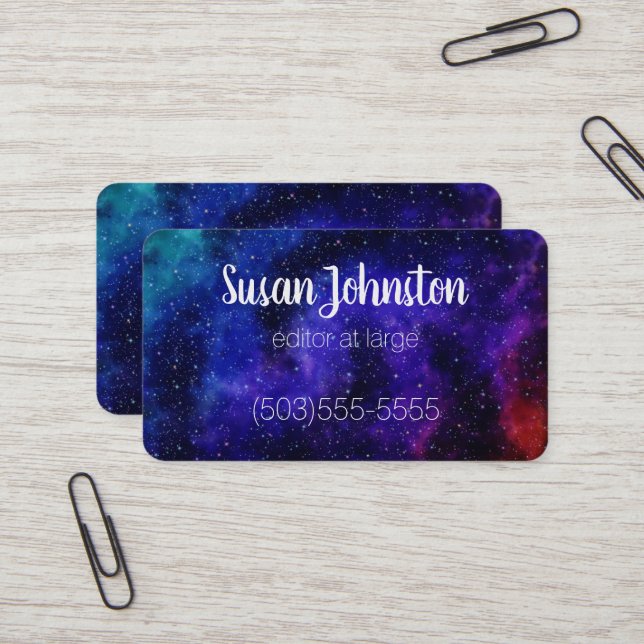 Deep Colorful Galaxy Business Card (Front/Back In Situ)