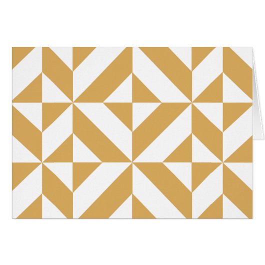 Deep Cool Gold Geometric Deco Cube Pattern (Front Horizontal)