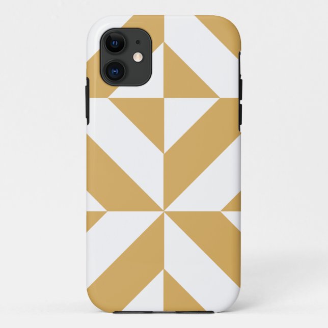 Deep Cool Gold Geometric Deco Cube Pattern Case-Mate iPhone Case (Back)