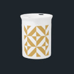 Deep Cool Gold Geometric Deco Cube Pattern Drink Pitcher<br><div class="desc">This abstract,  geometric cubed pattern will add vibrance and classic flair to any home or office decor. Always ready for you to personalize with your name and/or your loved one's name,  as well.</div>