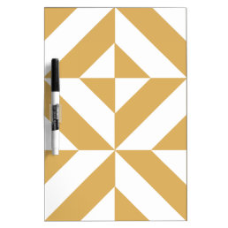 Deep Cool Gold Geometric Deco Cube Pattern Dry Erase Board