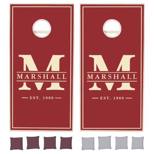 Deep Cranberry Name & Initial Overlay