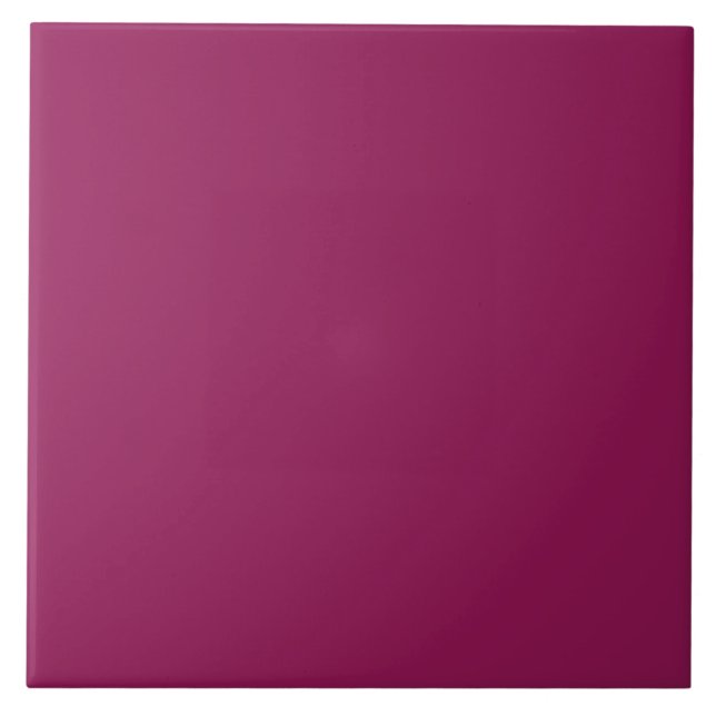 Deep Cranberry Pink Personalized Color Background Tile (Front)