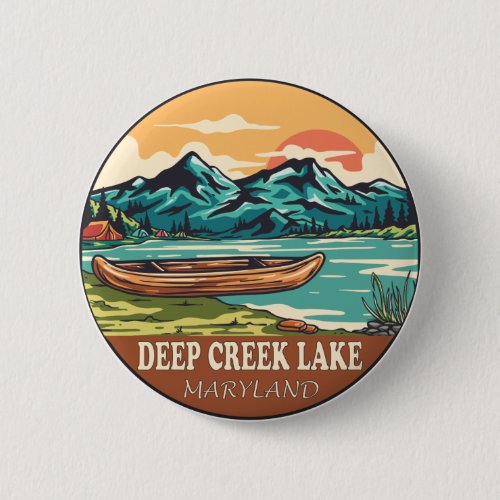 Deep Creek Lake Maryland Boating Fishing Emblem Button