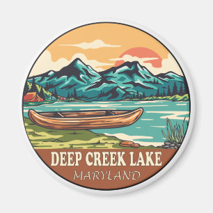 Deep Creek Lake Maryland Boating Fishing Emblem Magnet