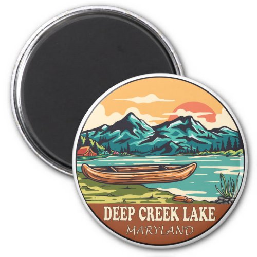 Deep Creek Lake Maryland Boating Fishing Emblem Magnet