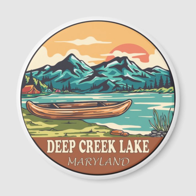 Deep Creek Lake Maryland Boating Fishing Emblem Magnet