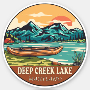 Deep Creek Lake Maryland Boating Fishing Emblem Sticker